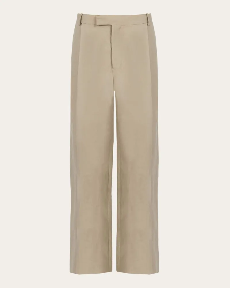 Ferragamo Herren Bequeme Schneiderhose Beige Braun