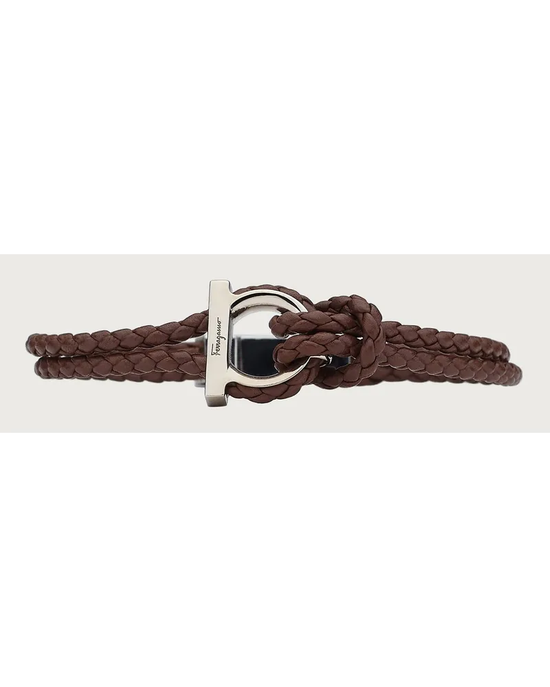 Ferragamo Herren Gancini Armband – Größe 19 Braun Braun