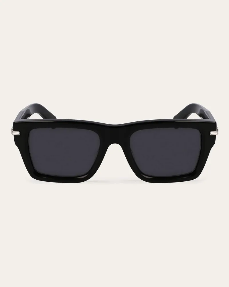 Ferragamo Herren Rechteckige Sonnenbrillen Schwarz Schwarz
