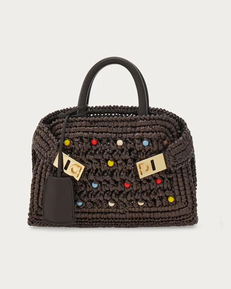 Ferragamo Damen Hug Handtasche (S) Braun Braun