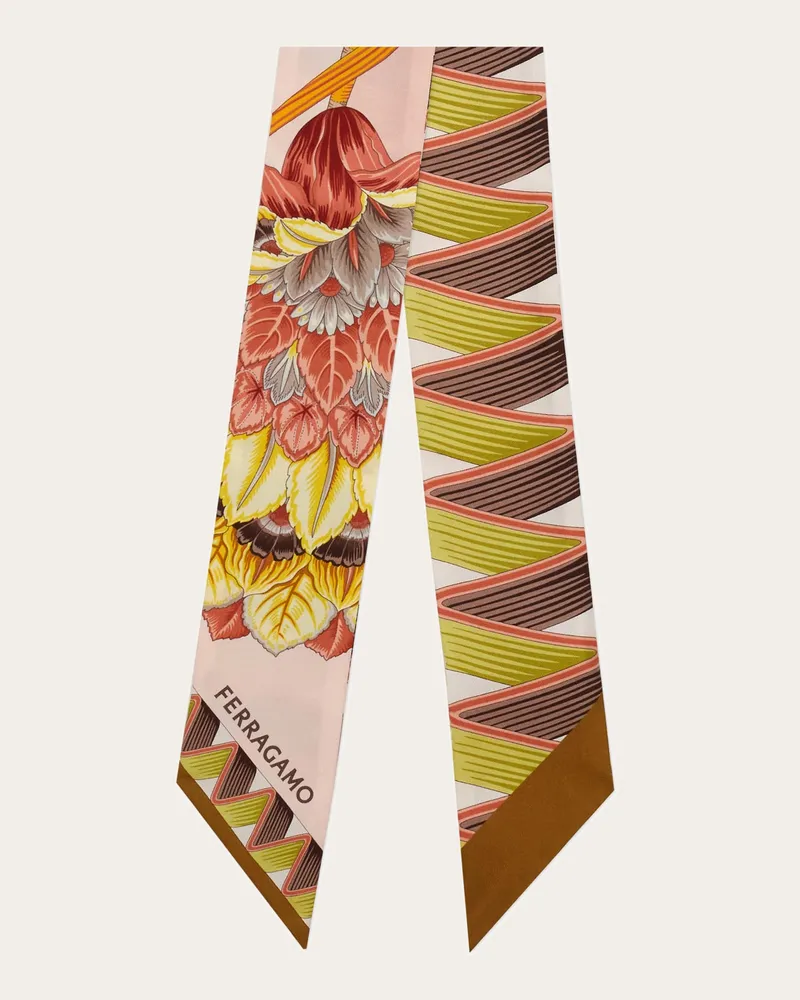 Ferragamo Damen Mini-Bandeau-Tuch mit Giada-Print Rosa Rosa