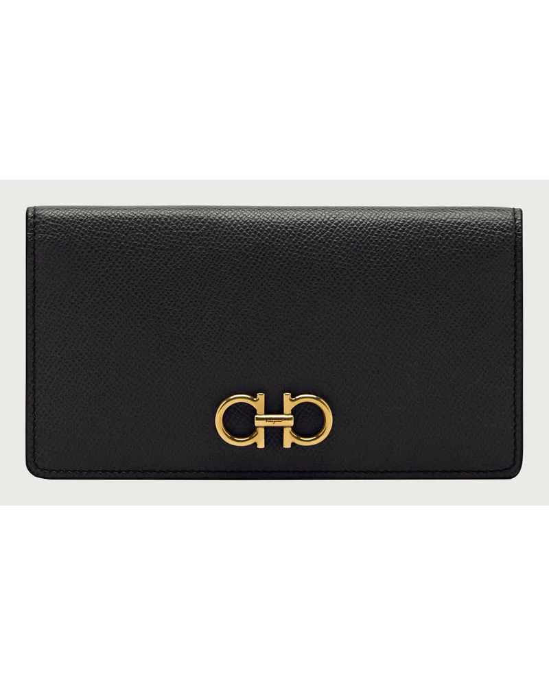 Ferragamo Damen Gancini-Brieftasche Schwarz Schwarz