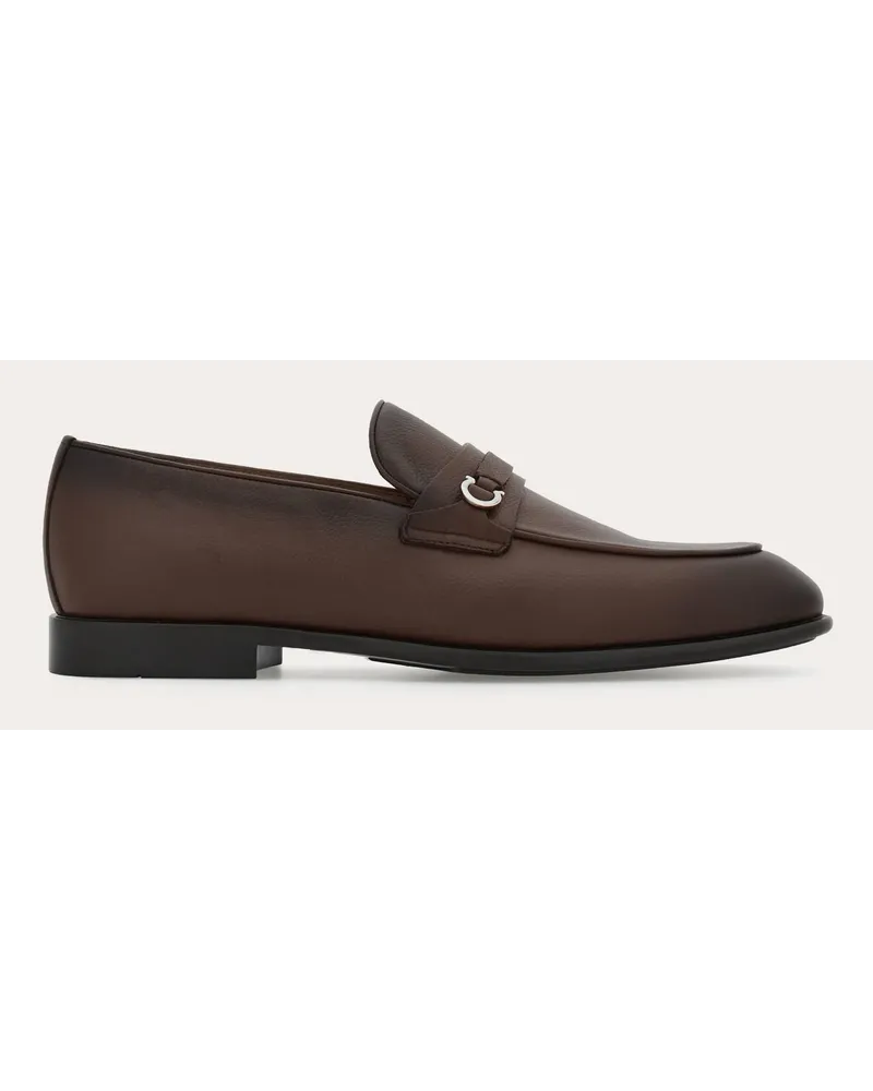 Ferragamo Herren Loafer in Mokassin-Machart mit Gancini-Ornament Braun Größe Braun