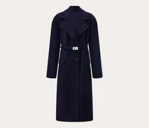 Damen Einreihiger Mantel Blau