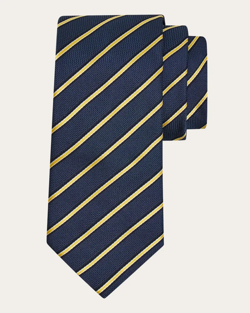 Ferragamo Herren Jacquard-Krawatte mit Regimentstreifen Blau Blau