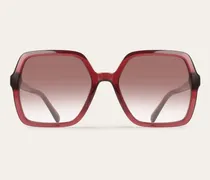 Damen Quadratische Sonnenbrillen Rot