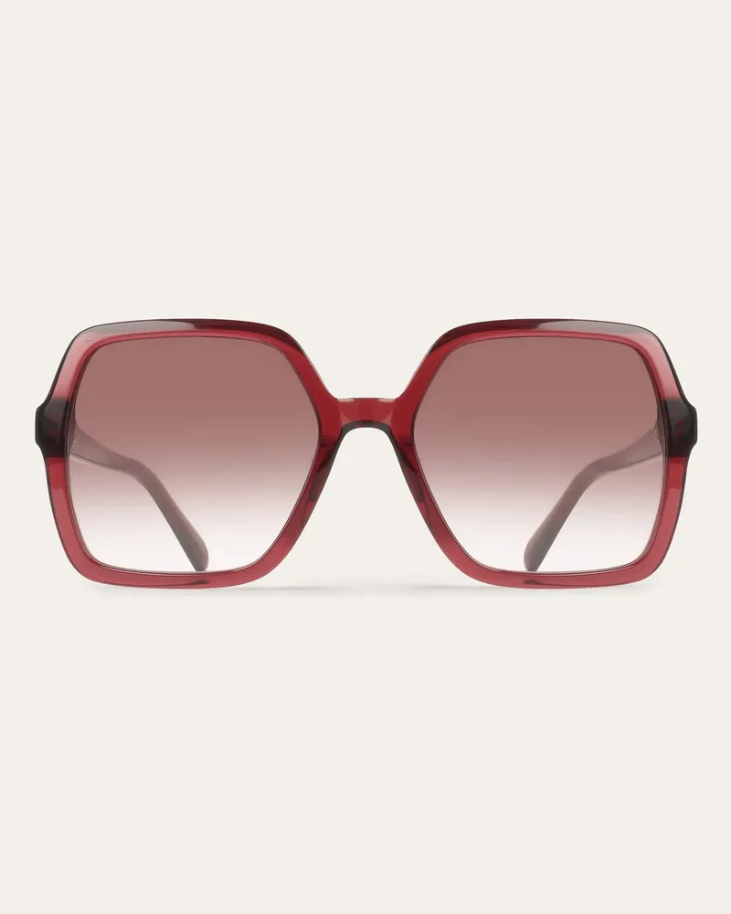 Ferragamo Damen Quadratische Sonnenbrillen Rot Rot