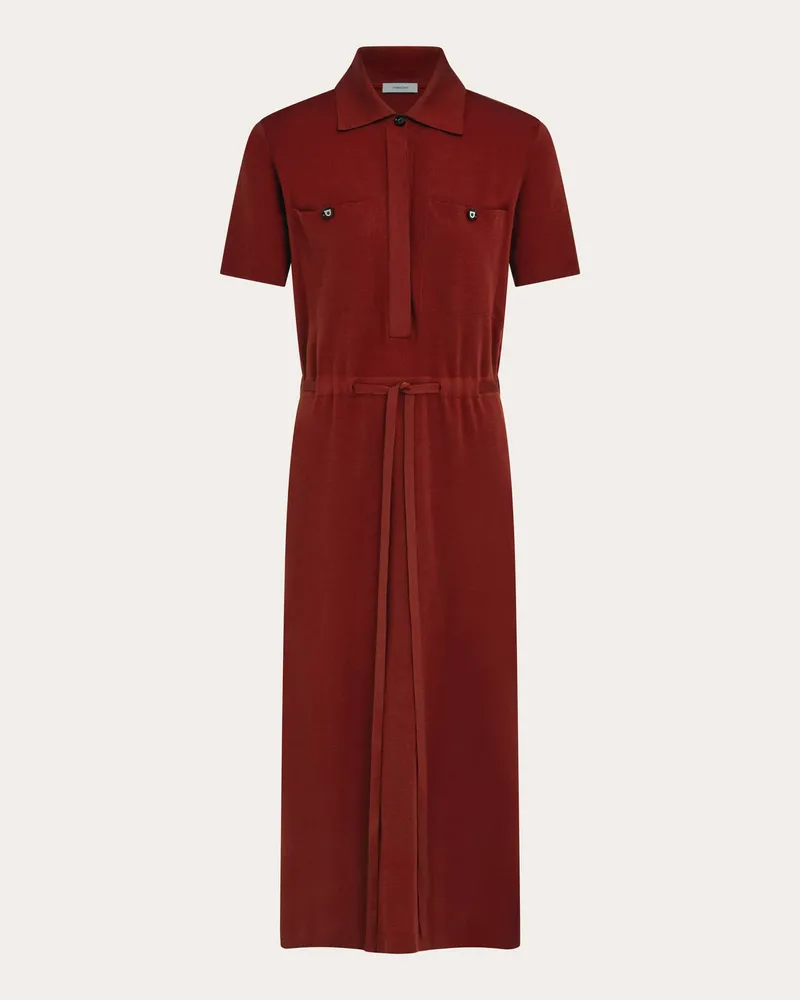 Ferragamo Damen Polokleid Rot Rot
