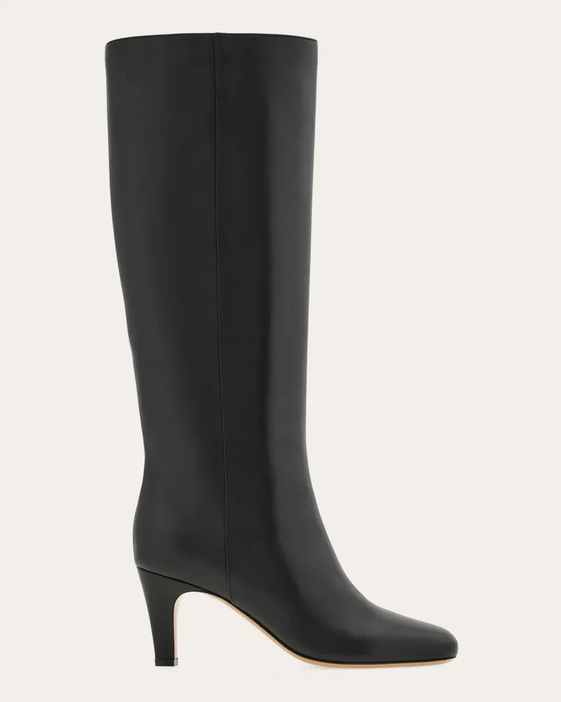 Ferragamo Damen Stiefel mit Absatz Schwarz Größe 5 Schwarz