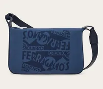 Herren Umhängetasche mit Logo Blau