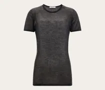 Damen Strick T-Shirt Grau