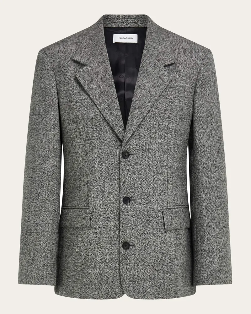 Ferragamo Herren Einreihiges Sakko Grau Grau