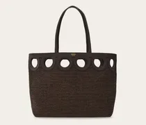 Damen Gancini-Umriss-Cabas (M) Braun
