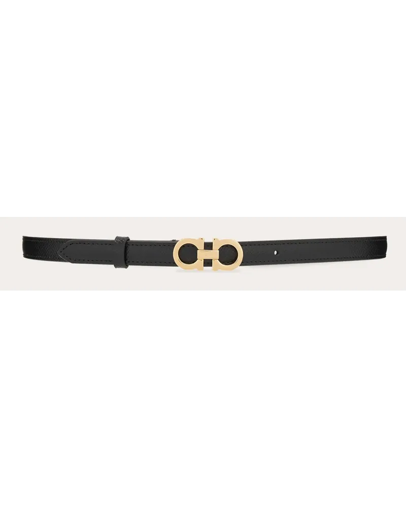 Ferragamo Damen Fester Gancini-Gürtel Schwarz Schwarz