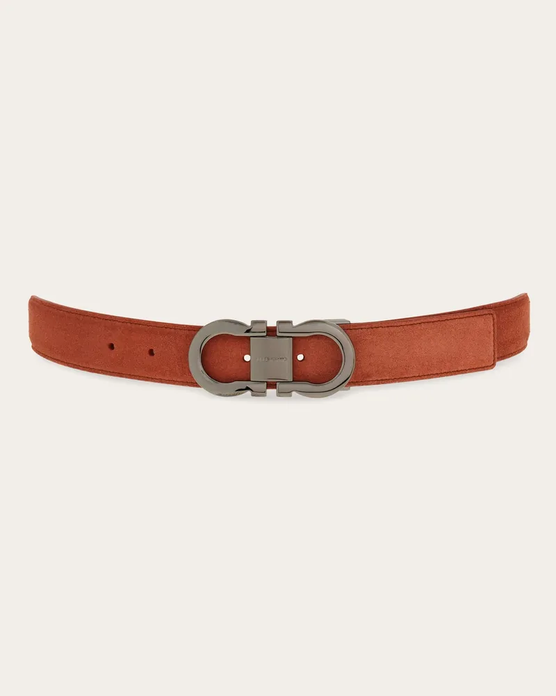 Ferragamo Herren Verstellbarer Gancini Gürtel Rot Rot