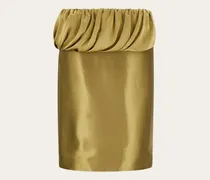 Damen Rock aus fließendem Lamé Gold