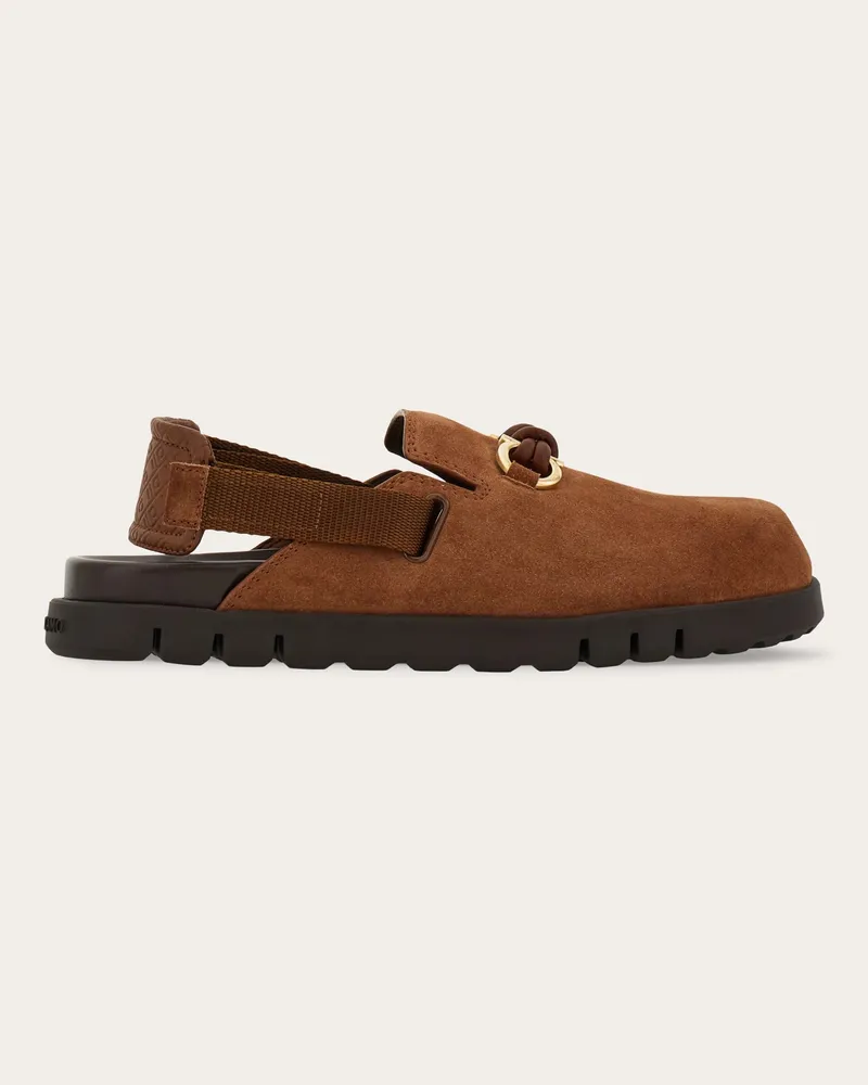 Ferragamo Herren Mule mit Gancini-Trense Braun Größe Braun