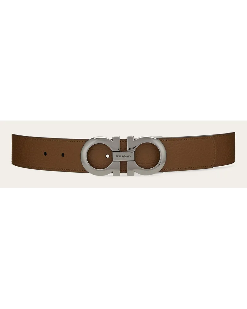 Ferragamo Herren Verstellbarer Gancini Wendegürtel Braun Braun