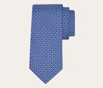 Herren Seidenkrawatte mit Flechtwerk-Print Blau