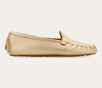 Damen Driver-Mokassin mit Gancini Gold Größe 5