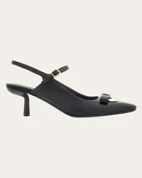 Ferragamo Slingback mit Drop Bow Ornament Schwarz