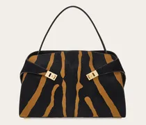 Damen Zweifarbige Schultertasche Hug Soft (L) Schwarz