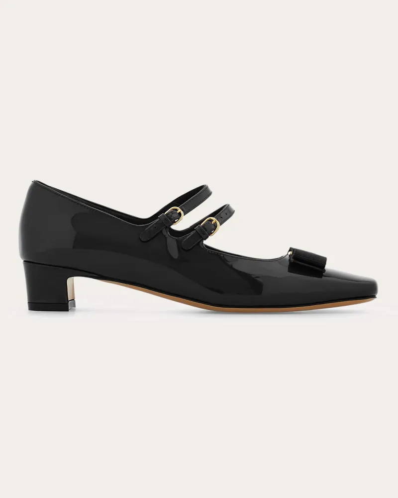 Ferragamo Damen Mary Janes mit Vara Schleife Schwarz Größe Schwarz