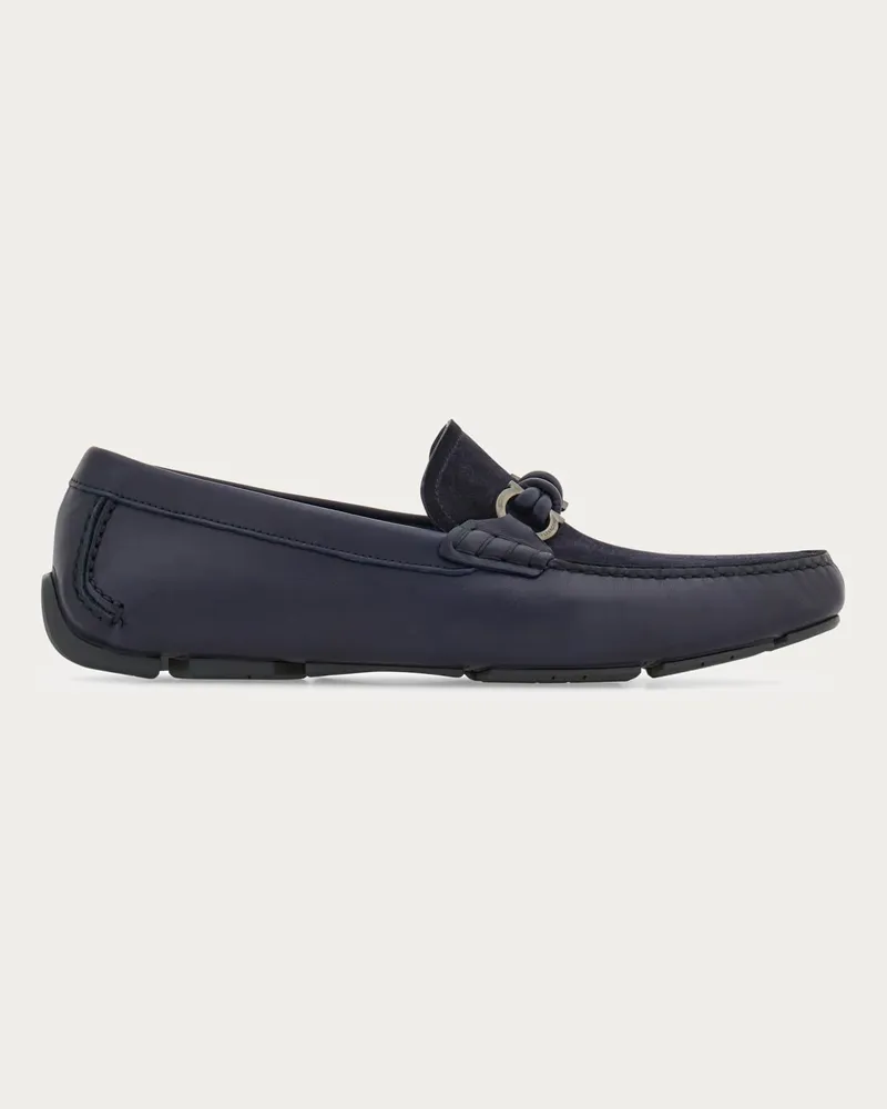 Ferragamo Herren Driver-Mokassin mit Gancini-Trense Blau Größe Blau