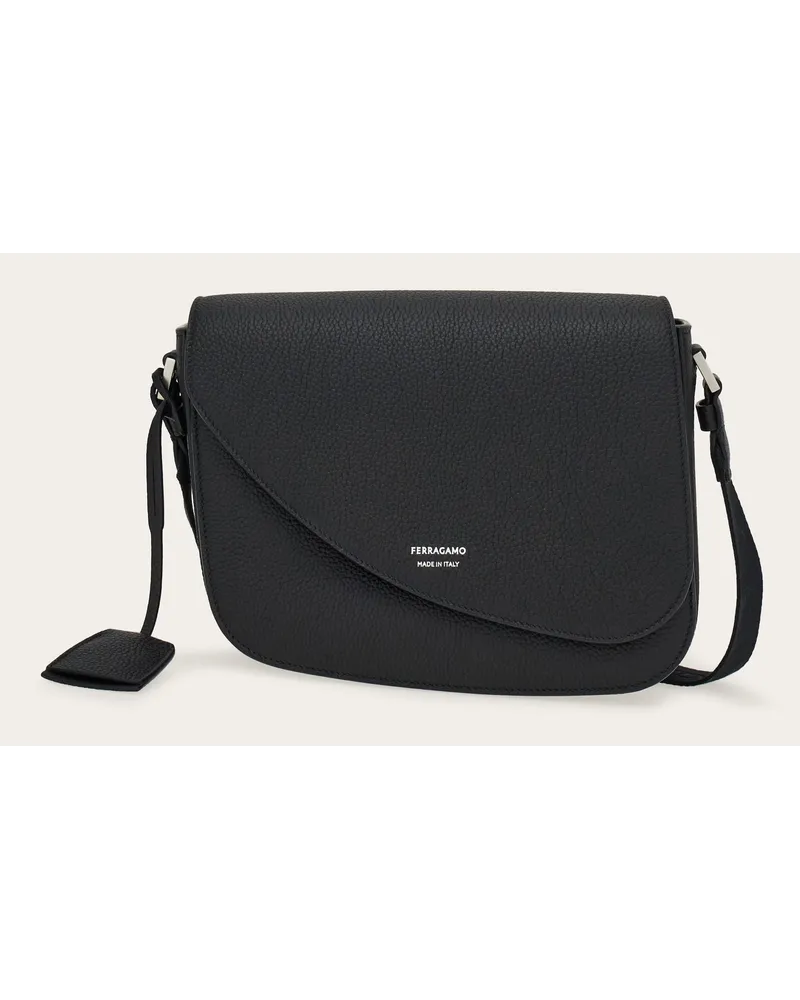 Ferragamo Herren Kuriertasche Fiamma (S) Schwarz Schwarz