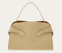 Damen Zweifarbige Schultertasche Hug Soft (L) Beige