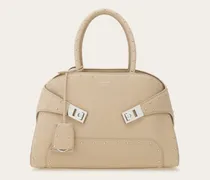 Damen Hug-Handtasche mit Nieten (M) Beige