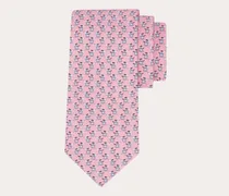 Herren Seidenkrawatte mit Hündchen-Print Rosa