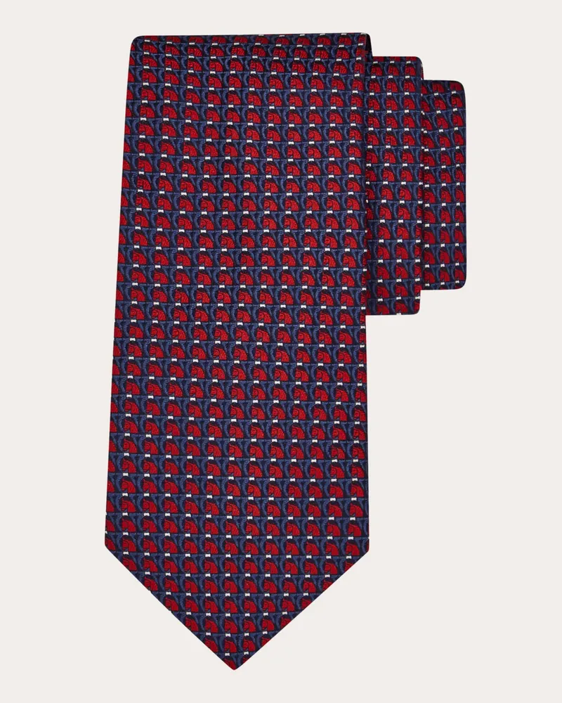 Ferragamo Herren Jacquard-Krawatte mit Pegasus Rot Rot