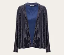 Damen Jacke mit Pailletten Blau