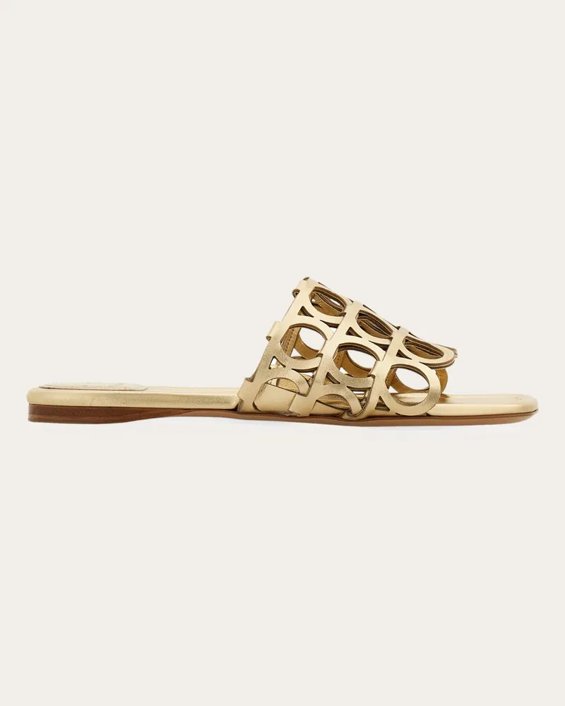 Ferragamo Damen Gancini Slide Gold Größe Gold