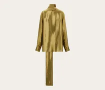 Damen Bluse aus fließendem Lamé Gold