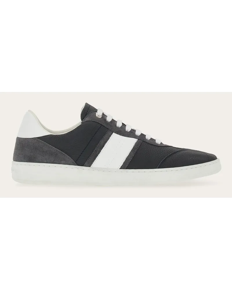 Ferragamo Herren Low-Top-Sneaker mit Signatur Grau Größe Grau