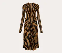 Damen Jerseykleid mit Drapierungen Braun