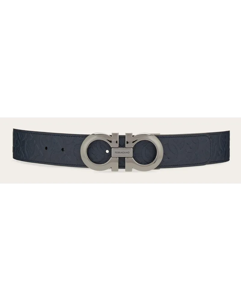 Ferragamo Herren Verstellbarer Gancini Wendegürtel Blau Blau