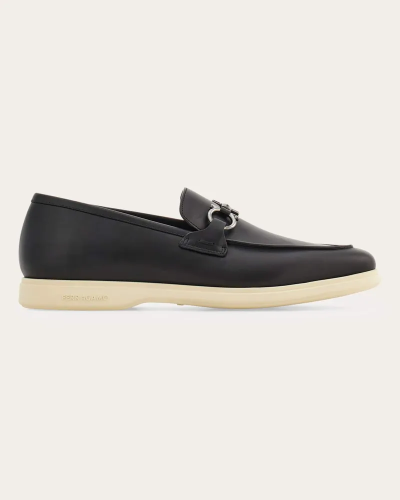 Ferragamo Herren Salopper Loafer mit Gancini-Ornament Schwarz Größe Schwarz