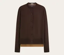 Damen Seiden-Cardigan mit Retro-Optik Braun