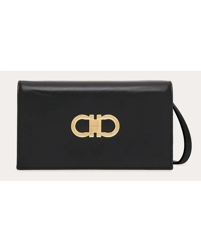 Ferragamo Damen Mini-bag mit Doppel-Gancini Schwarz Schwarz