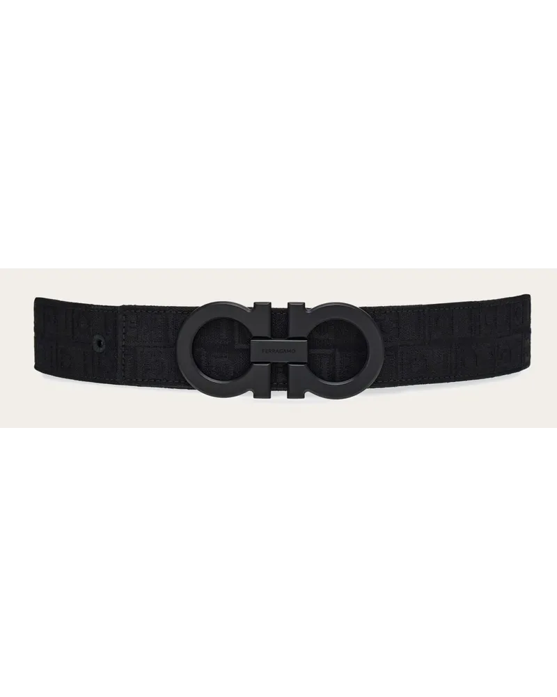 Ferragamo Herren Fester Gancini Gürtel Schwarz Schwarz