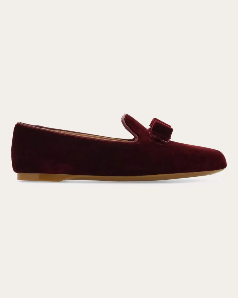 Ferragamo Damen Loafer mit Vara-Schleife Rot Größe 5 Rot