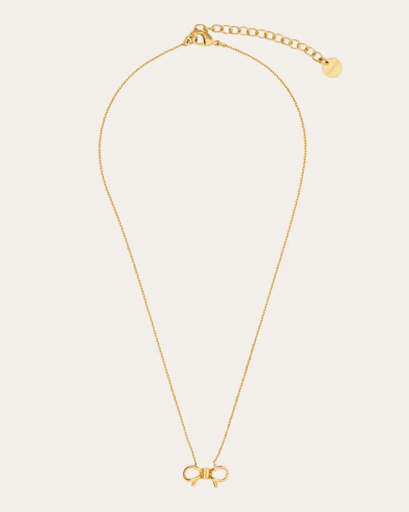 Ferragamo Damen Halskette mit Schleife als Anhänger Gold Gold