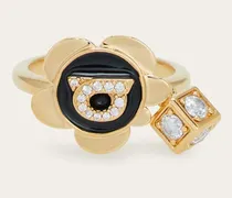 Damen Ring mit Gancini-Anhänger (50mm) Gold