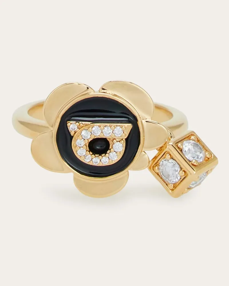Ferragamo Damen Ring mit Gancini-Anhänger – Größe 50 Gold Gold