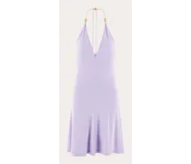 Ferragamo Minikleid mit Schmuckdetails Violett