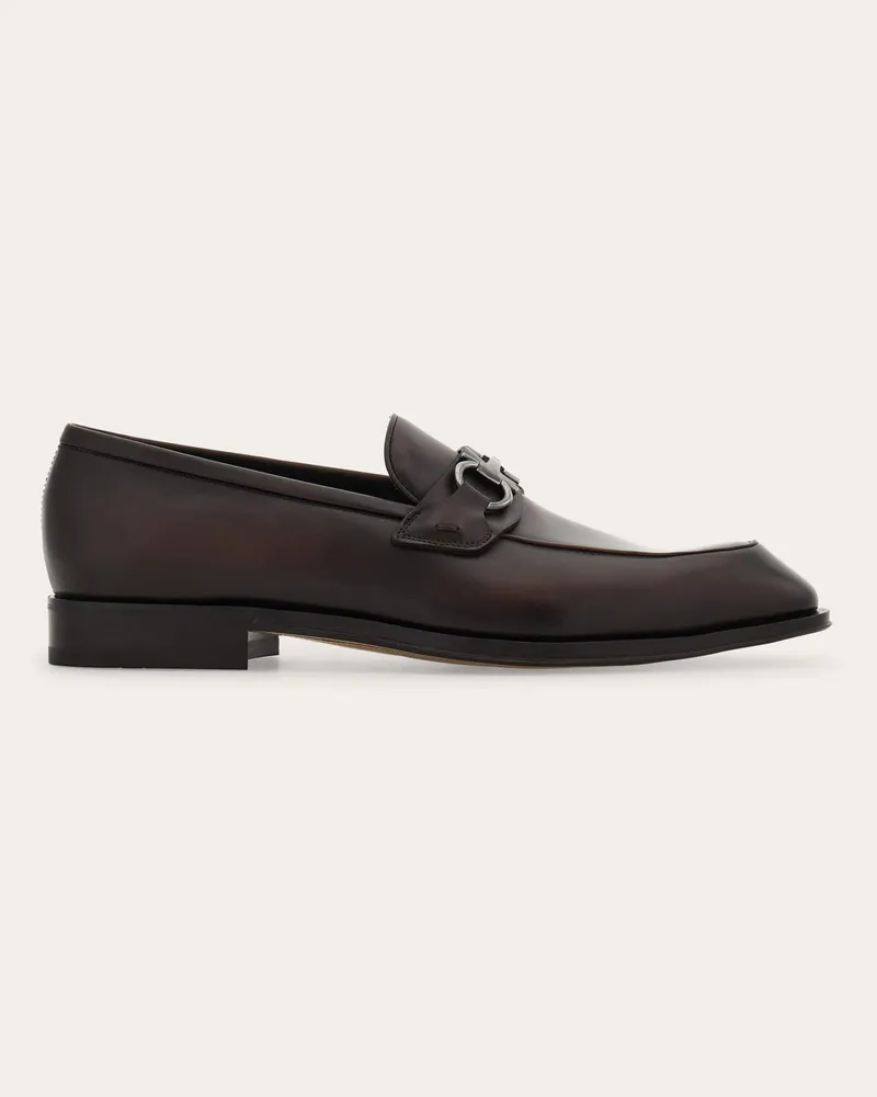 Ferragamo Herren Loafer mit Gancini-Trense Braun Größe Braun