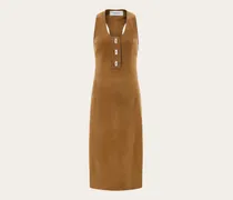 Damen Ärmelloses Kleid Beige